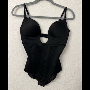 Black Shapewear Bodysuit with Underwire Support